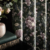 Laura Ashley Editas Garden Charcoal Eyelet Curtains